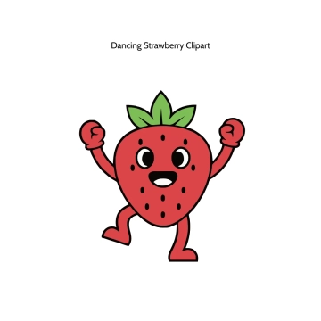 Free Dancing Strawberry Vector Clipart (PNG, SVG) to Edit Online