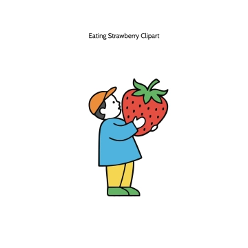Free Eating Strawberry Vector Clipart (PNG, SVG) to Edit Online