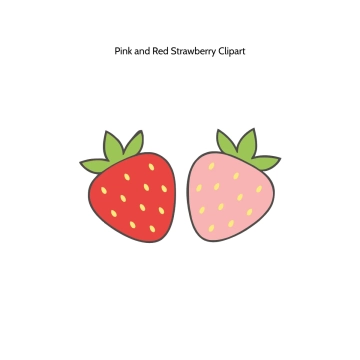 Free Pink and Red Strawberry Vector Clipart (PNG, SVG) to Edit Online