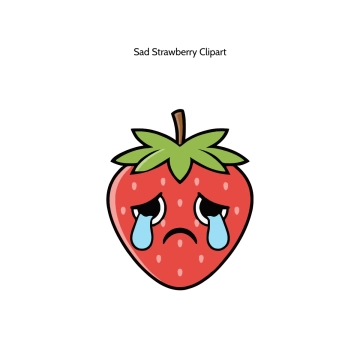 Free Sad Strawberry Vector Clipart (PNG, SVG) to Edit Online