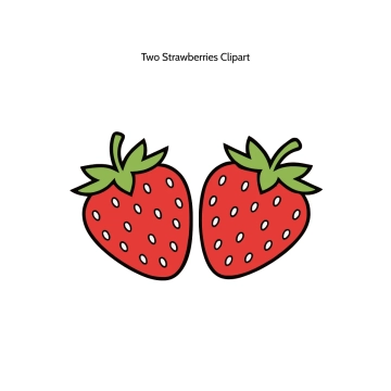 Free Two Strawberries Vector Clipart (PNG, SVG) to Edit Online
