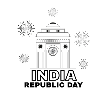 Free India Republic Day Outline Clipart Templates to Edit Online