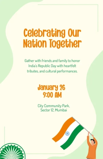 Free Simple India Republic Day Poster Template to Edit Online