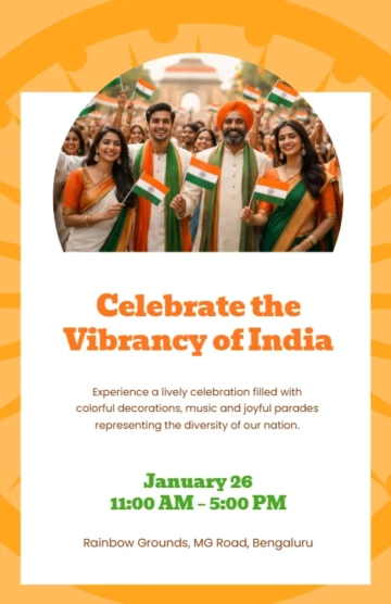 Free Colorful India Republic Day Poster Template to Edit Online