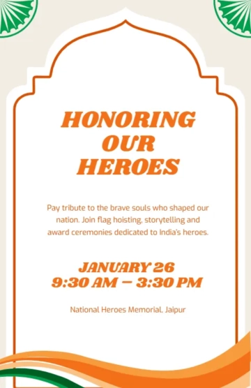 Free India Republic Day Heroes Poster Template to Edit Online