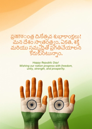 Free India Republic Day Telugu Wishes Template to Edit Online