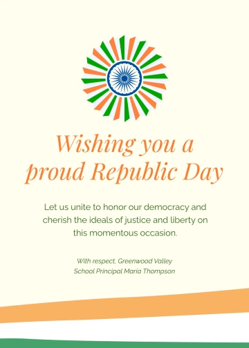 Free India Republic Day Best Wishes Template to Edit Online