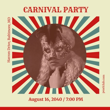 Free Carnival Party Whatsapp Post Template to Edit Online