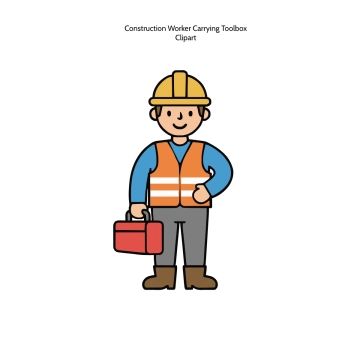 Free Construction Worker Carrying Toolbox Clipart Template to Edit Online