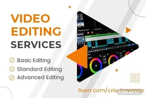 Free Video Editing Promotion Fiverr Banner Template to Edit Online