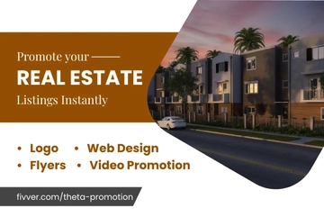 Free Real Estate Promotion Fiverr Banner Template to Edit Online