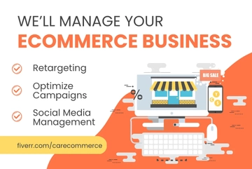 Free Ecommerce Management Fiverr Banner Template to Edit Online