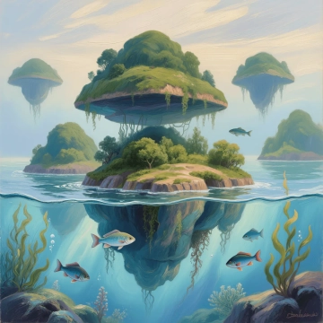 Free Floating Island Art to Edit Online