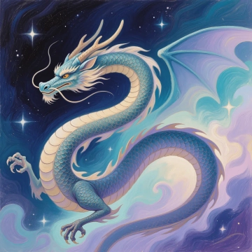 Free Starry Pastel Dragon Art to Edit Online
