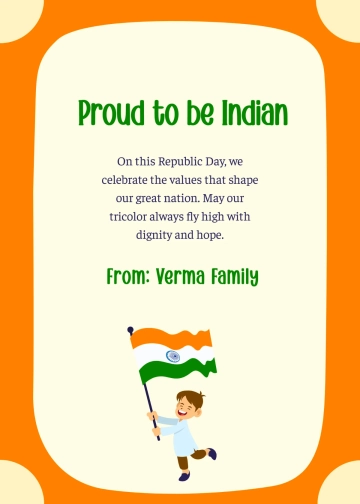 Free India Republic Day Proud Wishes Template to Edit Online