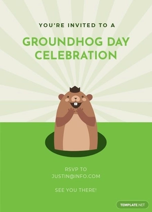 Groundhog Day Celebration Invitation Template