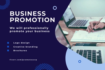 Free Business Promotion Fiverr Banner Template to Edit Online