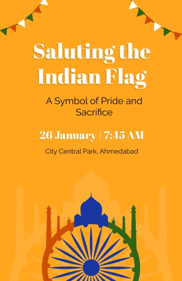 Free India Republic Day Flag Poster Template to Edit Online