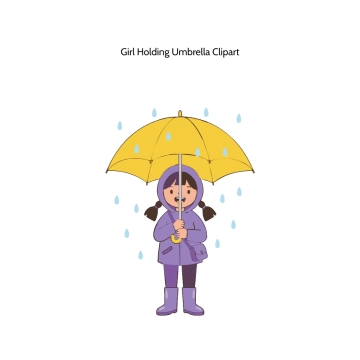Free Girl Holding Umbrella Vector Clipart (PNG, SVG) to Edit Online