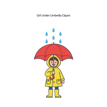 Free Girl Under Umbrella Vector Clipart (PNG, SVG) to Edit Online