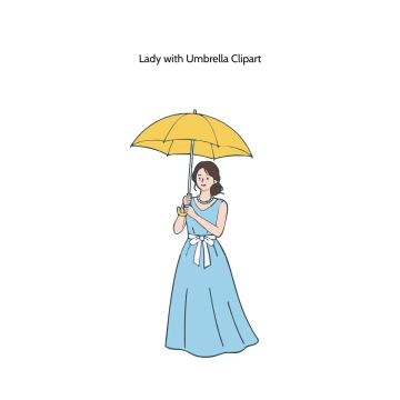 Free Lady with Umbrella Vector Clipart (PNG, SVG) to Edit Online