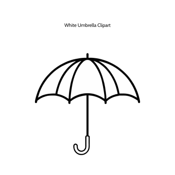 Free White Umbrella Vector Clipart (PNG, SVG) to Edit Online