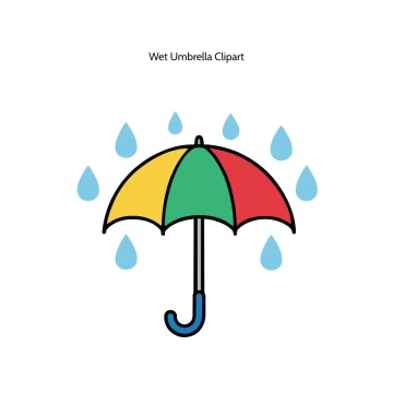 Free Wet Umbrella Vector Clipart (PNG, SVG) to Edit Online
