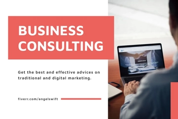 Free Business Consulting Promotion Fiverr Banner Template to Edit Online
