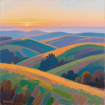 Free Sunset Mountain Art to Edit Online