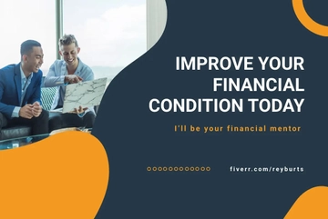 Free Financial Consulting Services Fiverr Banner Template to Edit Online