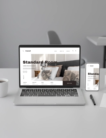 Free Laptop Mockup with Smartphone Template to Edit Online