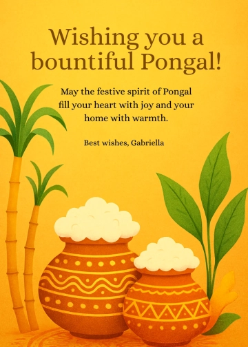 Free Creative Pongal Wishes Template to Edit Online