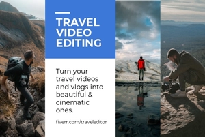 Free Travel Fiverr Banner Template to Edit Online