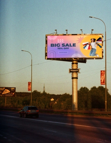 Free Minimalist Highway Billboard Mockup Template to Edit Online