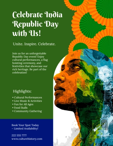 Free Colorful India Republic Day Flyer Template to Edit Online
