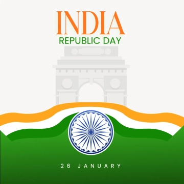 Free India Republic Day Greeting with Flag Clipart Templates to Edit Online