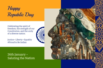 Free Colorful India Republic Day Banner Template to Edit Online