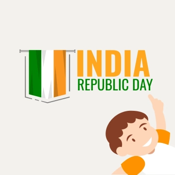 Free India Republic Day Kids Pointing Clipart Templates to Edit Online