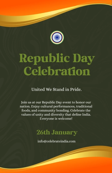 Free Elegant India Republic Day Poster Template to Edit Online