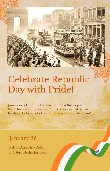 Free Classic India Republic Day Poster Template to Edit Online
