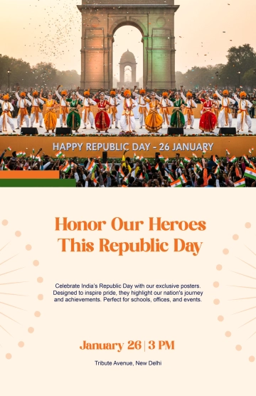 Free Traditional India Republic Day Poster Template to Edit Online