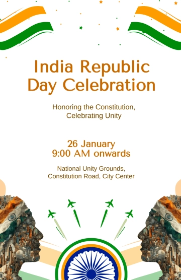 Free Illustrative India Republic Day Poster Template to Edit Online