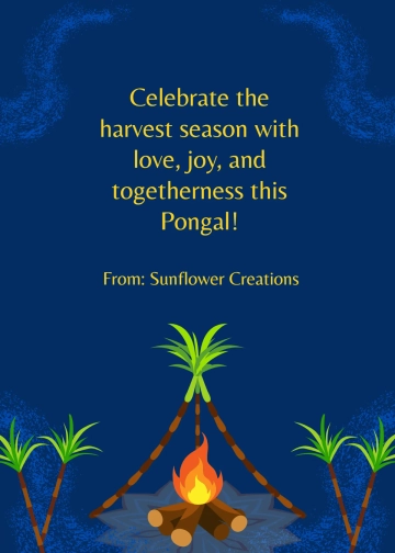 Free Beautiful Pongal Wishes Template to Edit Online