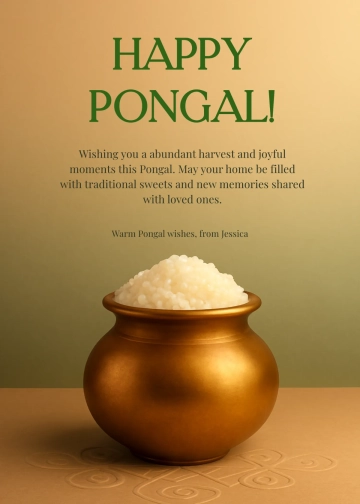 Free Pongal Greeting Wishes Template to Edit Online