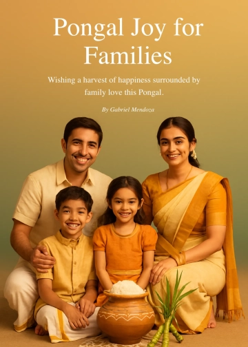 Free Pongal Family Wishes Template to Edit Online