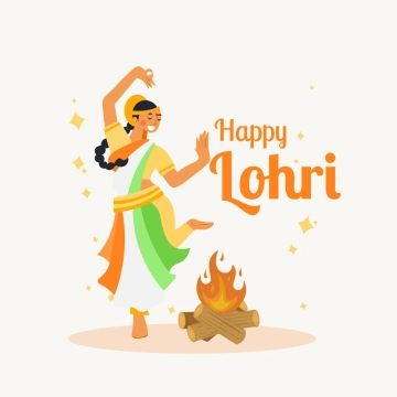 Free Dansing Woman Lohri Clip Art Templates to Edit Online