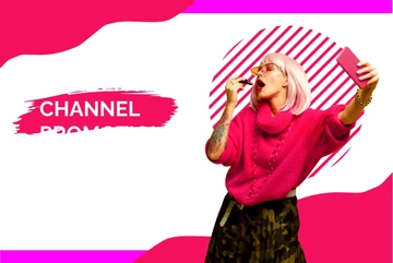 Free Influencer Channel Promotion Fiverr Banner Template to Edit Online