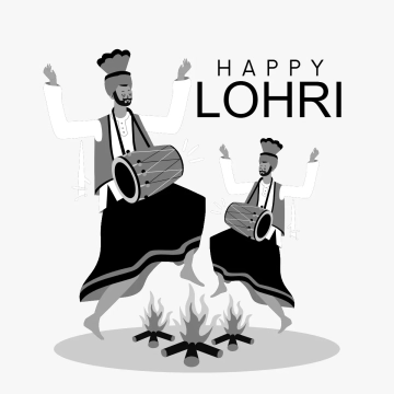 Free Black and White Lohri Clip Art Templates to Edit Online