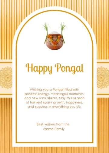 Free Modern Pongal Wishes Template to Edit Online