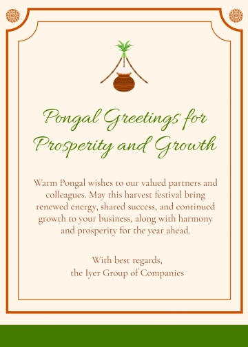 Free Pongal Corporate Wishes Template to Edit Online